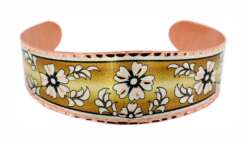 Golden Color Background Copper Flower Bracelet BF-04