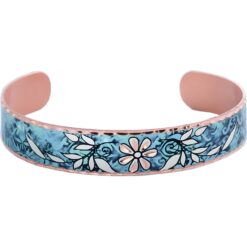 Flower Cuff Bracelet in Blue Background