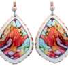 Alcohol ink jewelry abstract earrings LD-367