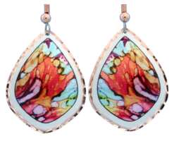 Alcohol ink jewelry abstract earrings LD-367