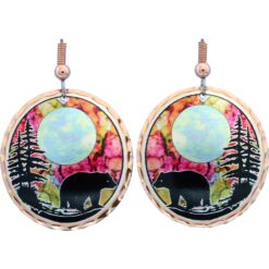 Out of the ordinary alcohol ink art bear earrings