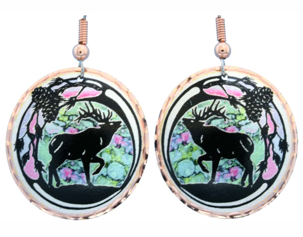Charming alcohol ink jewelry elk earrings LD-373 Charming alcohol ink jewelry elk earrings LD-373