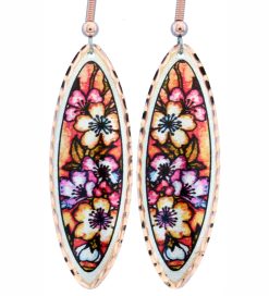 Alcohol ink jewelry flower earrings LD-350