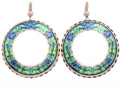 Alcohol ink jewelry hoop earrings LD-392