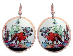 Alcohol ink jewelry moose earrings LD-374