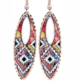 Alcohol ink jewelry Native earrings LD-353