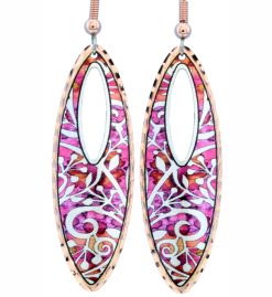 Alcohol ink jewelry, tree branches earrings LD-355