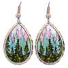 Simply the best alcohol ink jewelry, colorful trees earrings