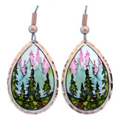 Simply the best alcohol ink jewelry, colorful trees earrings