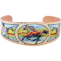 Horse bracelet made from copper in pastel colors