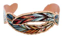 Cut out copper feather bracelets BCF-07