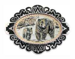 Bear and Cub Western Belt Buckles BB-32