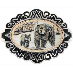 Copper Bear and Cub Western Belt Buckles