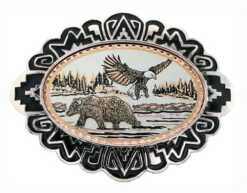 Eagle and Bear Western Belt Buckles BB-13