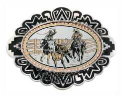 Rodeo team roping western belt buckles BB-90