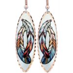 Teardrop Feather Art Earrings