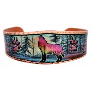Colorful Alaska wildlife animal and Native inspired copper bracelets. Alaska wildlife animal and Native inspired bracelets featured in our handmade jewelry guide to retention marketing.