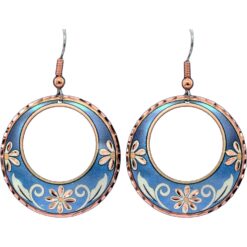 Sky Blue Flower Hoop Earrings