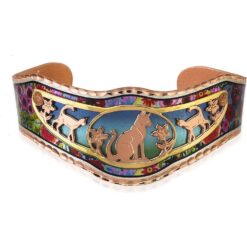 Etched Copper Cat Bracelet