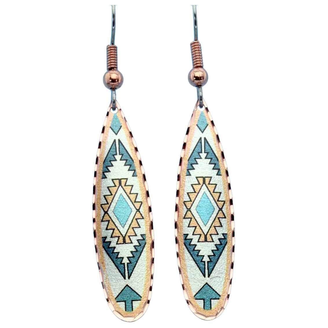 Dainty Teardrop Blue Native Earrings TL-708 Dainty Teardrop Blue Native Earrings TL-708