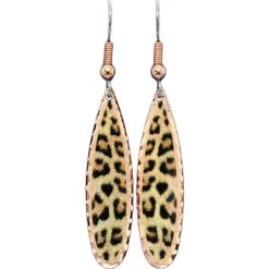 Copper Teardrop Leopard Print Earrings