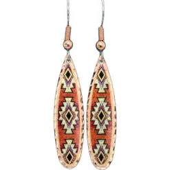 Colorful Copper Teardrop Native American Earrings