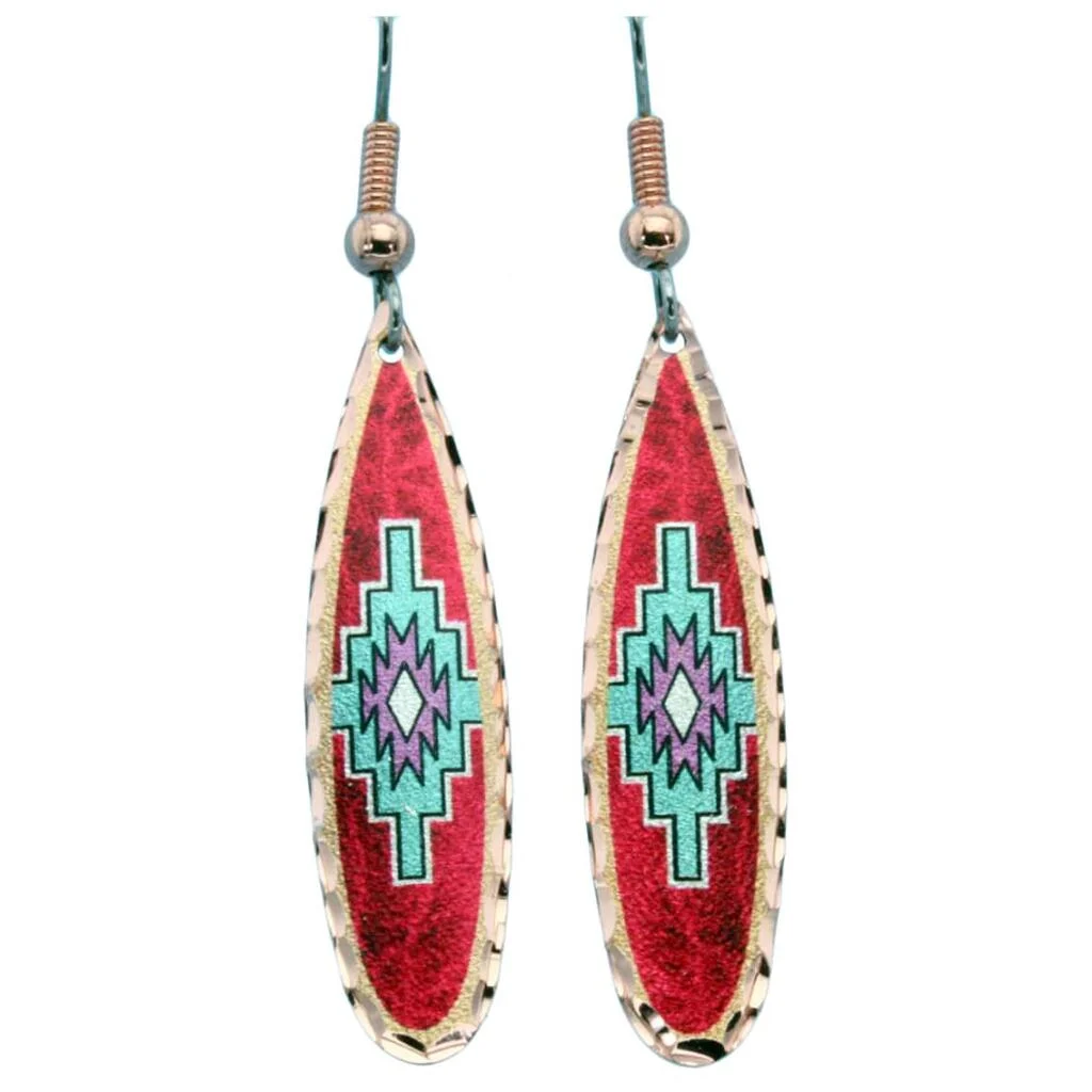 Dainty Teardrop Red Native Earrings TL-08