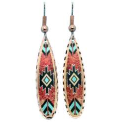 Dainty Teardrop Red & Turquoise Native Earrings TL-715