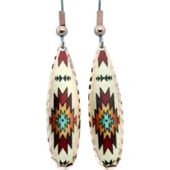 Colorful Copper Southwest Native Teardrop Earrings
