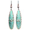 Dainty Teardrop Turquoise Flower Earrings TL-04