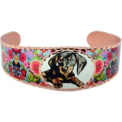 Dog Jewelry, Colorful Copper Dachshund Bracelet