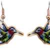 Green Breasted Hummingbird Earrings CA-495