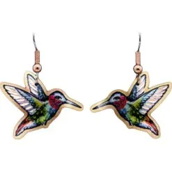 Cut Out Copper Hummingbird Earrings