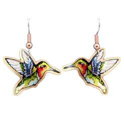 Red Throat Hummingbird Earrings CA-494