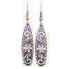Slim Teardrop Purple Flower Earrings TL-07