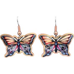 Colorful Copper Swallowtail Butterfly Earrings