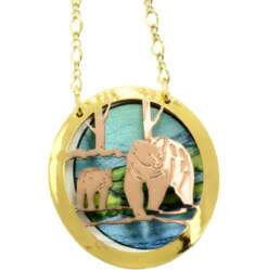 Cut Out Colorful Bear Necklace NPT-32