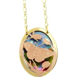 Gold and Copper Butterfly Necklace