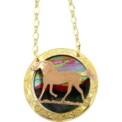 Copper and Gold Horse Necklace
