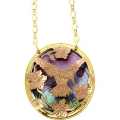 Flowers and Hummingbird Necklace