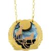 Cut Out Colorful Howling Wolves Necklace NPT-55