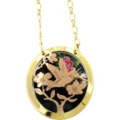 Gold & Copper Hummingbird Necklace