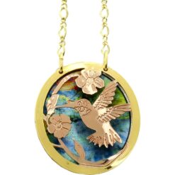 Divine, shimmering handcrafted copper hummingbird necklace, gold filled - unique handmade jewelry by Copper Reflections