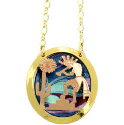 Cut Out Colorful Kokopelli Necklace NPT-48