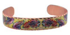 Alcohol Ink Colorful Feather Cuff Bracelet BYN-41