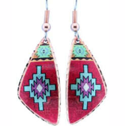 Colorful Copper Art Earrings