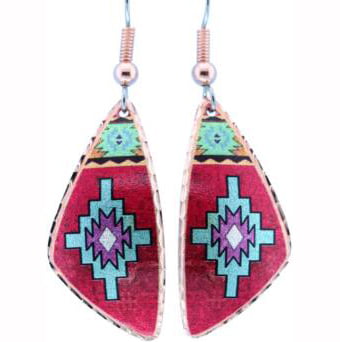 Colorful Copper Art Earrings