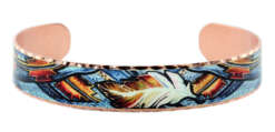 Colorful Copper Feather Cuff Bracelet BYN-39