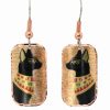 Ancient Egyptian Jewelry, Copper Cat Earrings