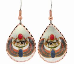 Ancient Egyptian Scarab and Eye of Horus Earrings EG-17